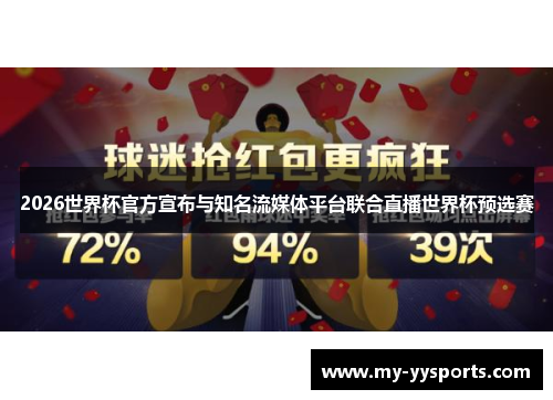 2026世界杯官方宣布与知名流媒体平台联合直播世界杯预选赛